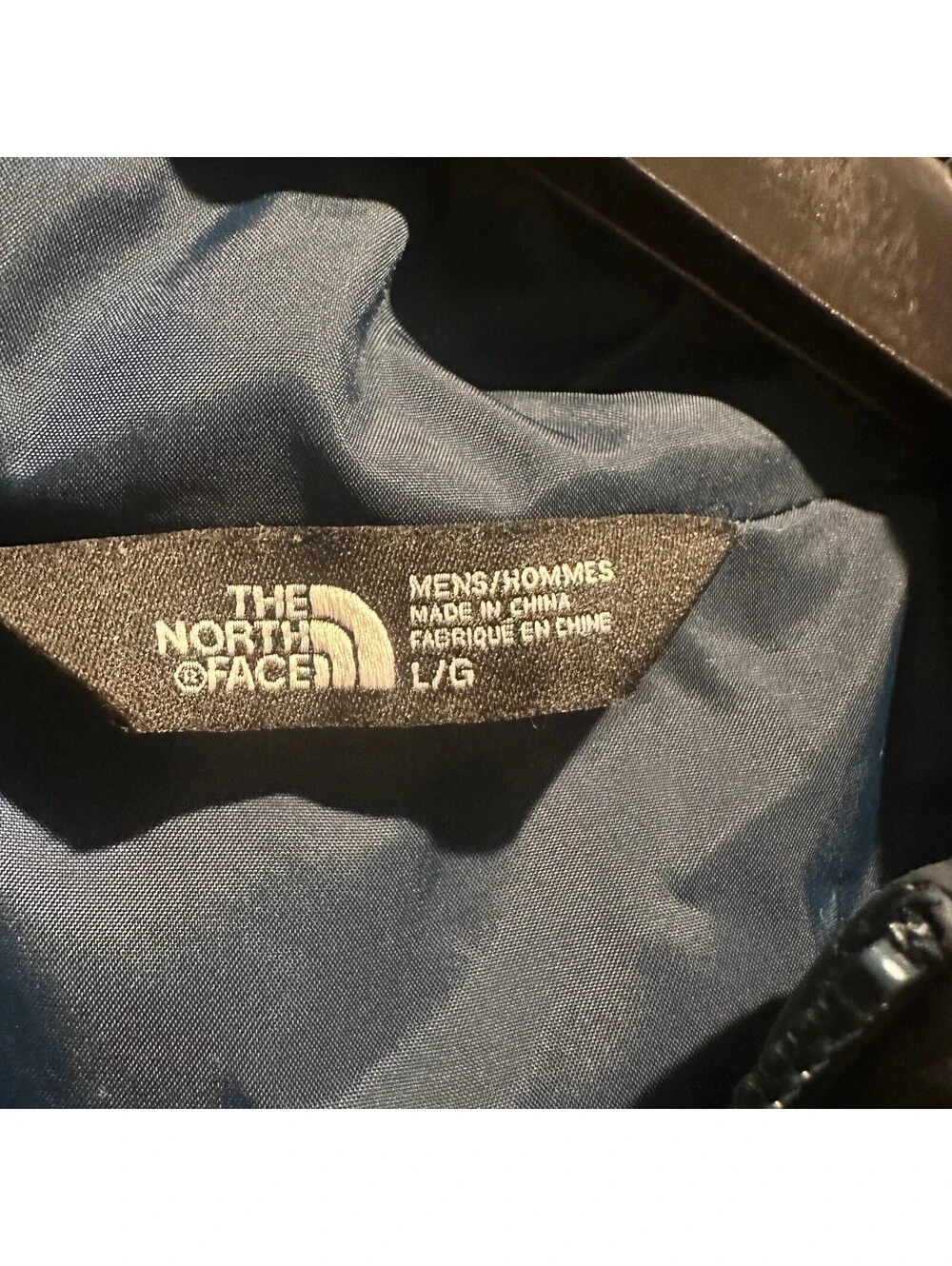 The North Face Men’s L Blue Gray Yellow Goose Down Jacket 75% Down Hooded